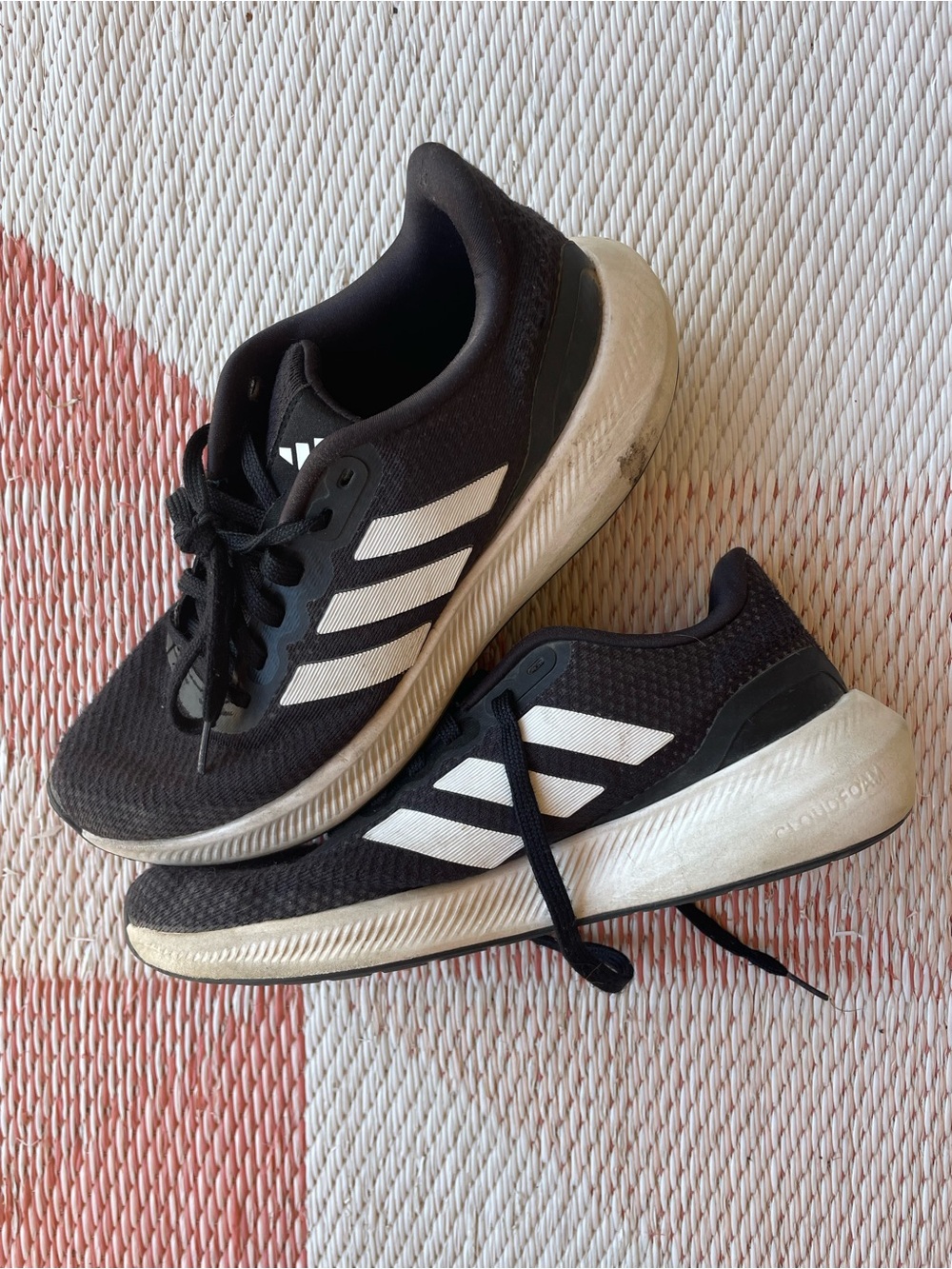 adidas Black and White Men’s Athletic Running Shoes